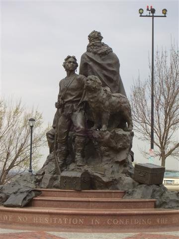 York(man) and Seaman(dog), Lewis & Clark Memorial, Case Park, Kansas City, MO by Maxine Arnoldy