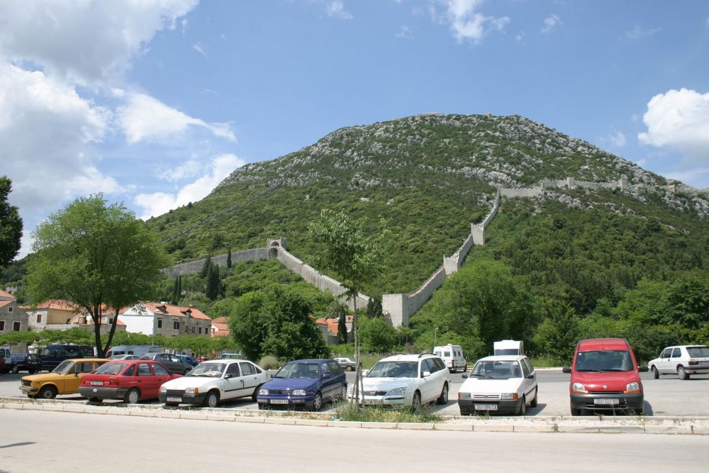 Fortress stone and the main parking area by MBagyinszky