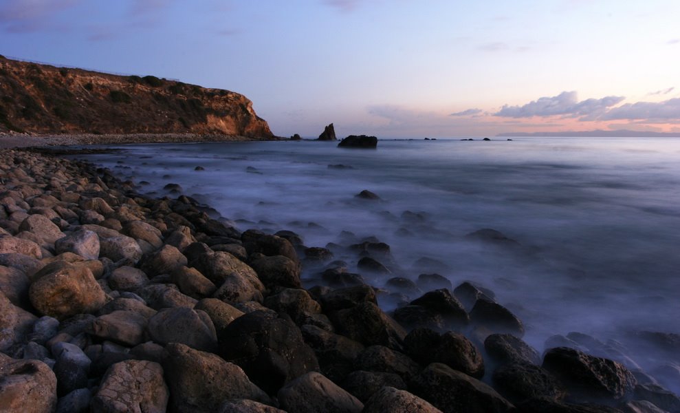 Beach and Rocks at twilight-Portuguese Bend by photosbycarlo