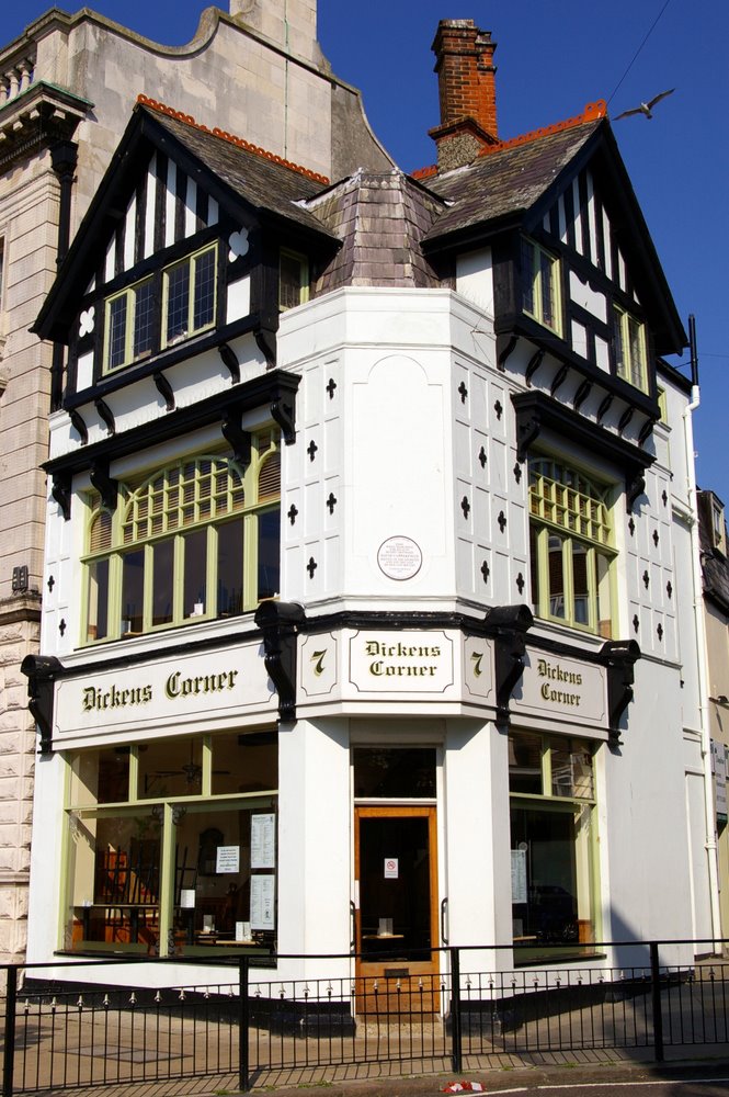 David Copperfield and the Dickens Corner Cafe, Market Square, Dover, Kent, UK by John Latter