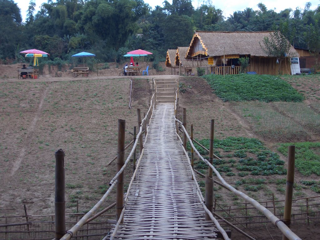 Bridge to island in Khan River by Michael Nohl