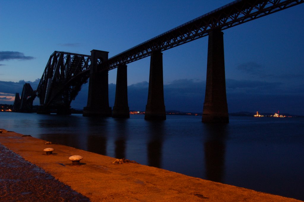 Forth Rail Bridge at night by Tom DiBiase