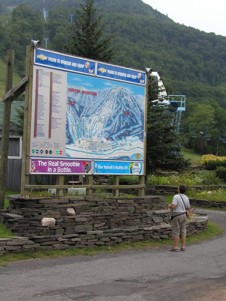 Hunter Mountain Ski Trail Map Sign by RickEhrenberg