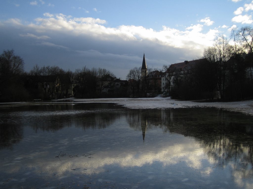 Baronbergl-Wiese mit Tauwasser-Überschwemmung (16.2.2006) by Ich Dich