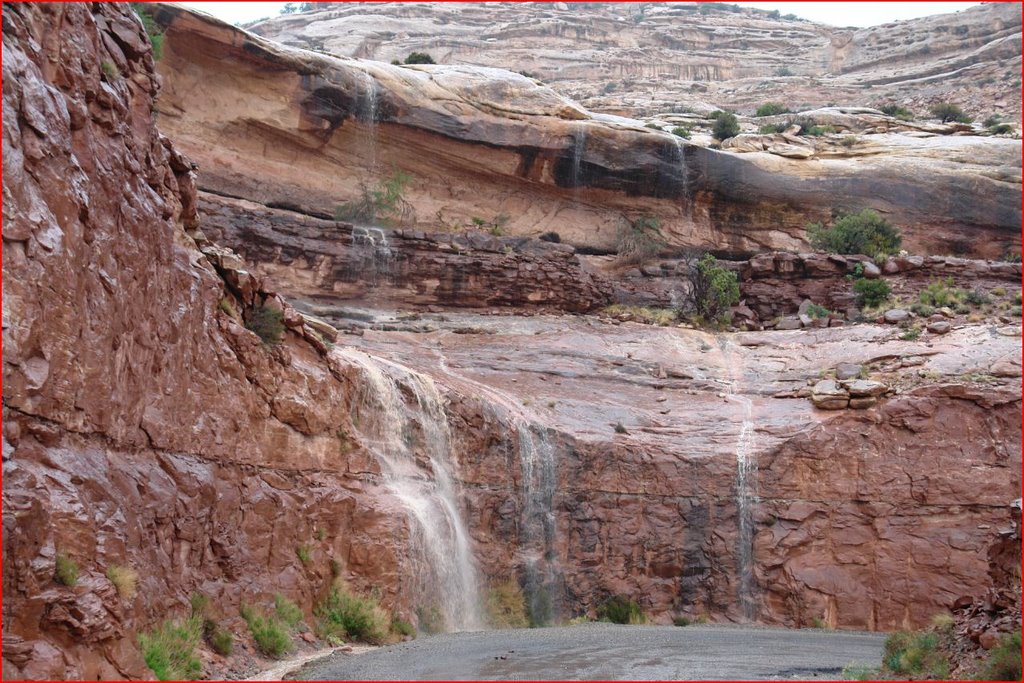 Rain torrent on the Moki Dugway by n7fsp