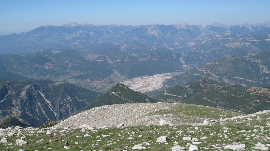 Oreini Nafpaktia and Evinos river from the top by Dim Sar