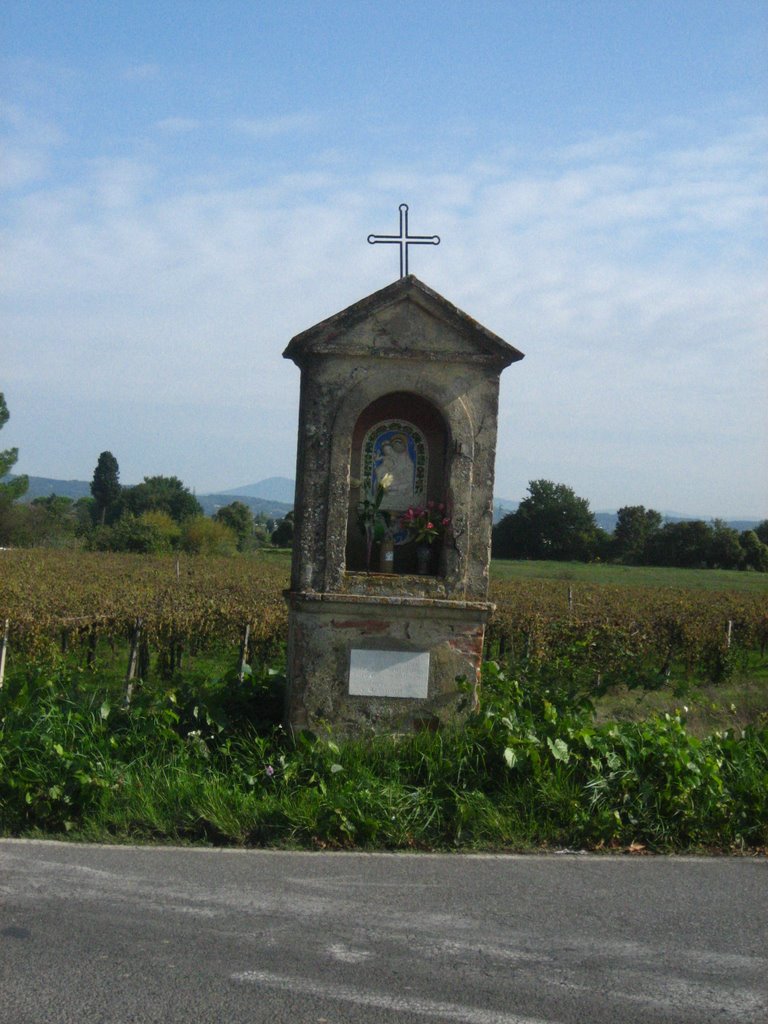 Corniola. Via Salaiola, angolo via di Sottopoggio. Tabernacolo dedicato alla Vergine in occasione della festività di Sant'Anna (1914). by Doc Wally