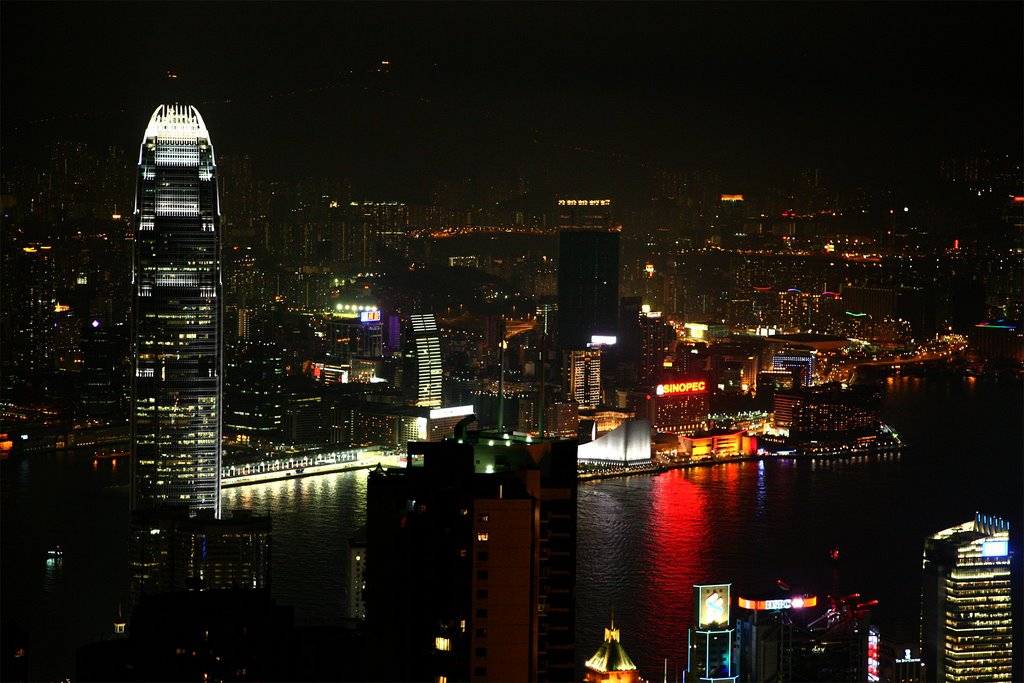 Kowloon at night by Huw Thomas