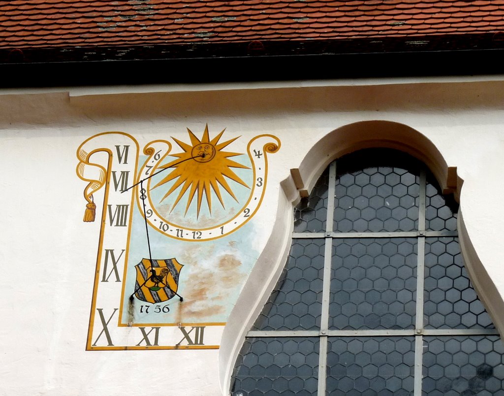 Gutenzell - Sonnenuhr an der Klosterwand by mimi.handorf