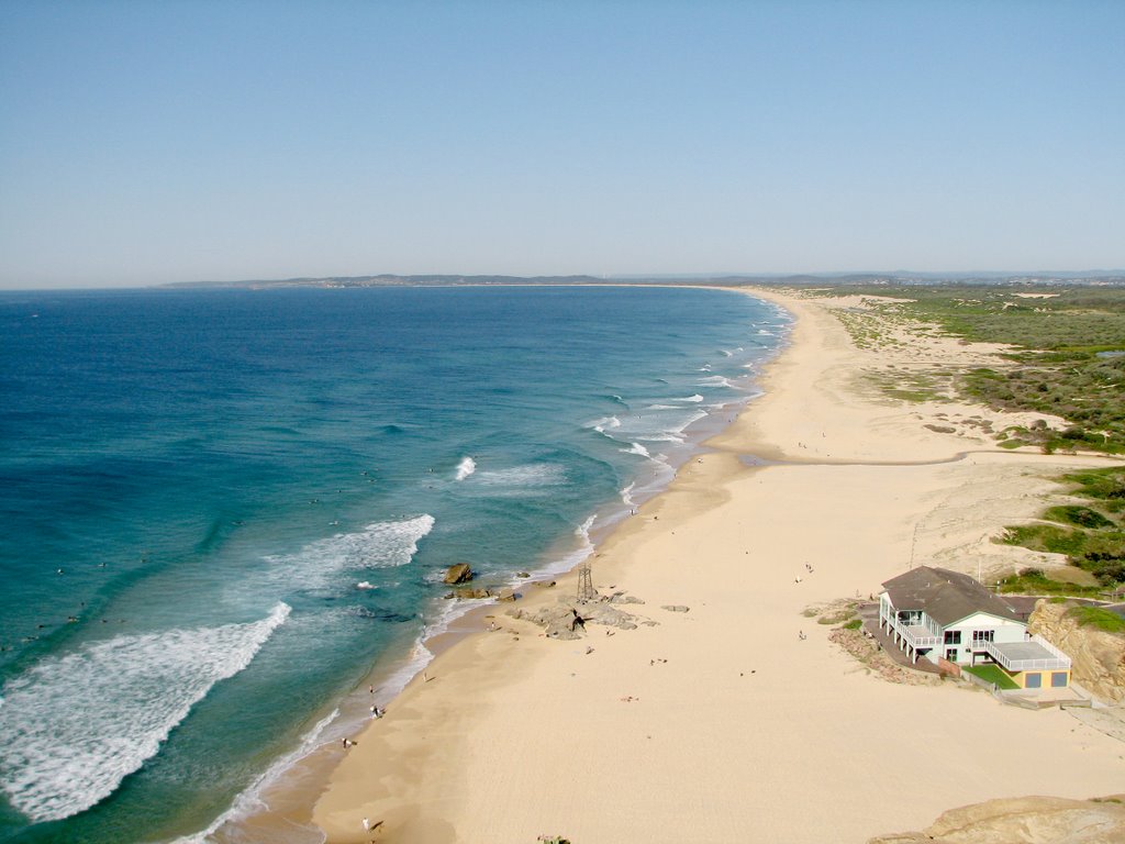 Redhead Beach looking South to Blacksmiths Beach and Swansea Heads by P Learoyd