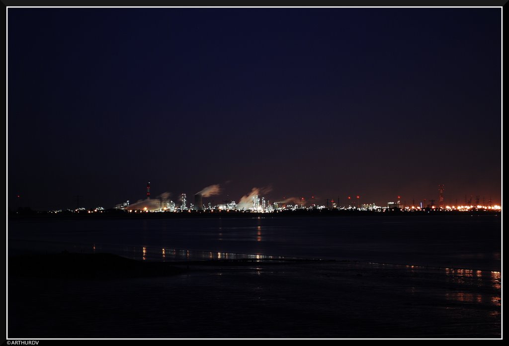 Antwerp harbour at night. by © ARTHURdXYV