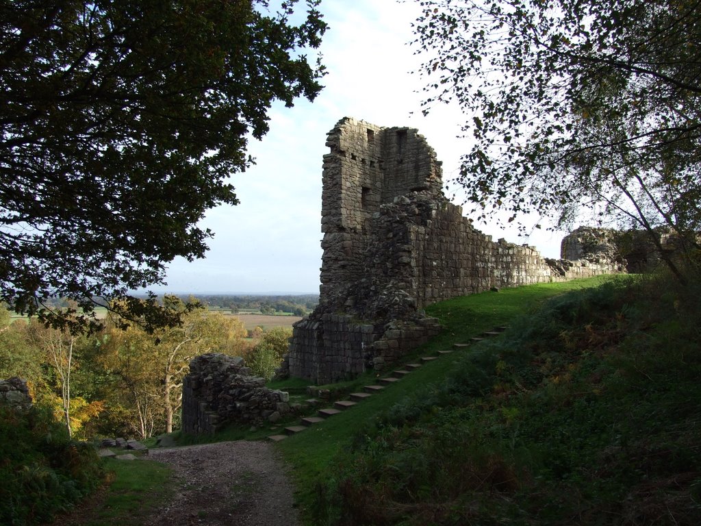 Gateway through remains of outer bailey wall, Beeston Castle, Cheshire by John Goodall