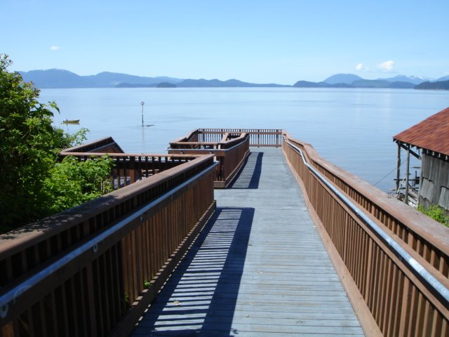 Petroglyph Beach Boardwalk Wrangell, Alaska by George Curtis