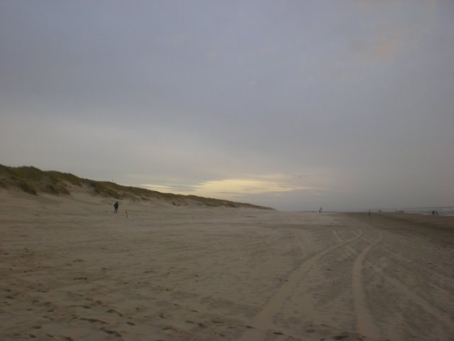 Noordzeestrand nabij De Koog (Vogelmient), Texel, zicht op zuidwesten by David Jimmink