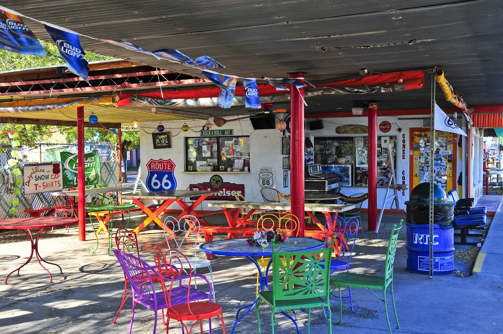 The famous Juan’s Snow Cap Café on Historic Route 66, Seligman, Arizona. by Fred Henstridge