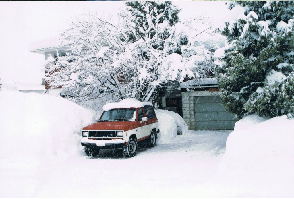 Kitimat snow falling by Steeple