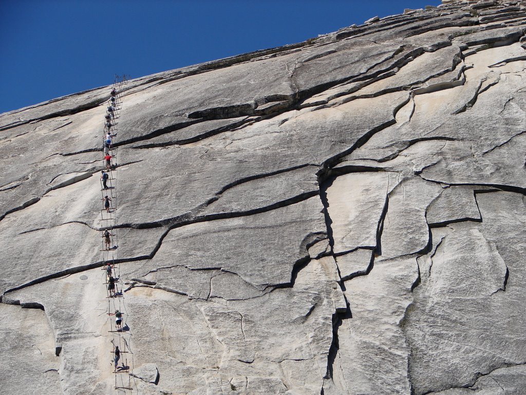 Cables up Half Dome by Nick Terrett