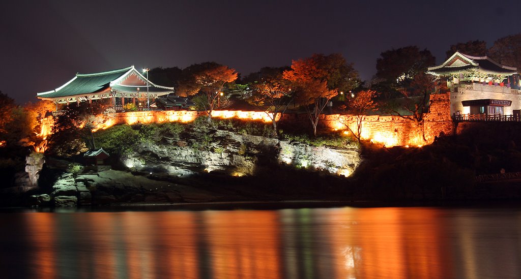 Jinju-Castle Night View, Jinju, Korea by Gi Sun, Seo