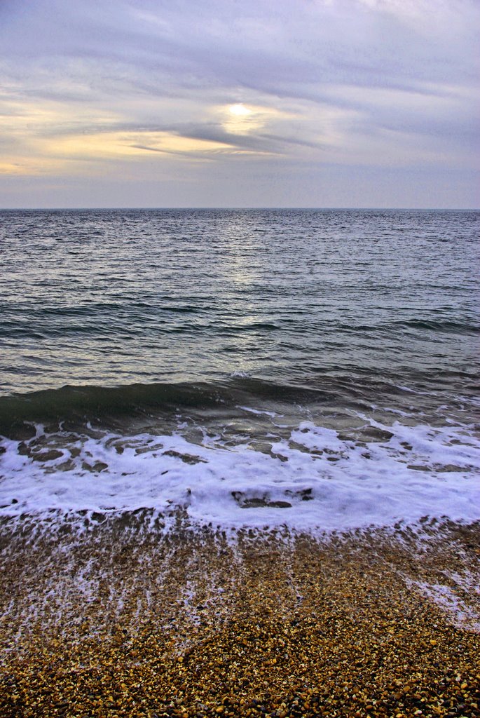 Autumnal sky and sea on Hurst Spit by Graham Hobbs