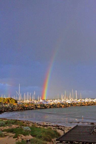 Rainbow Over Fremantle Fishing Boat Harbour by EOS20