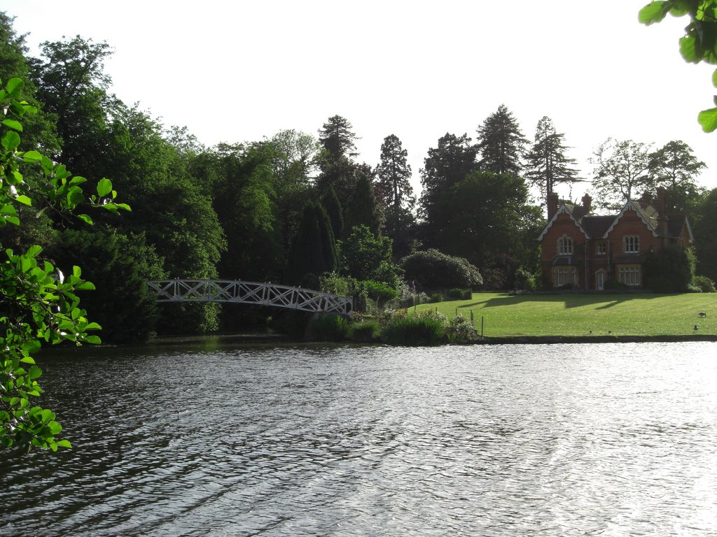 Winsdor Great Park, Virginia Water House and Bridge viewed from Valley Gardens by gteapot