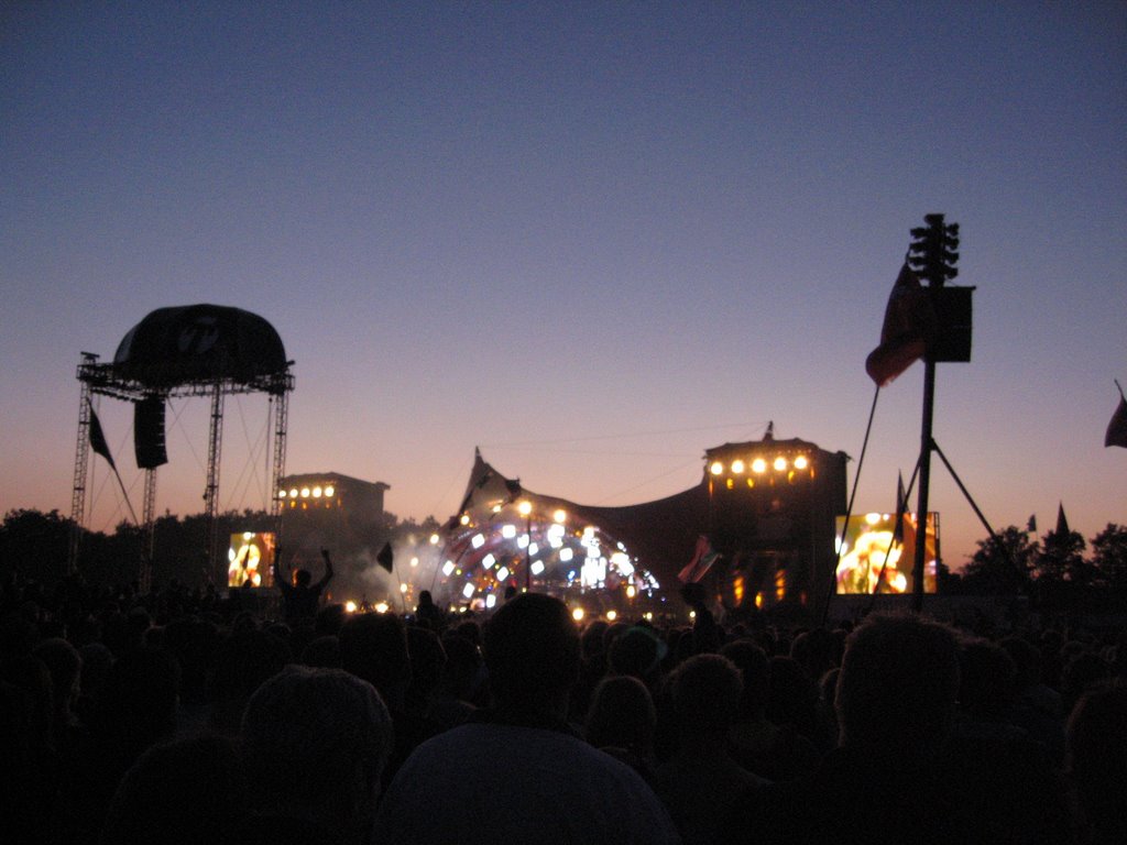 Roskilde festival. Night at orange scene by Lundgren