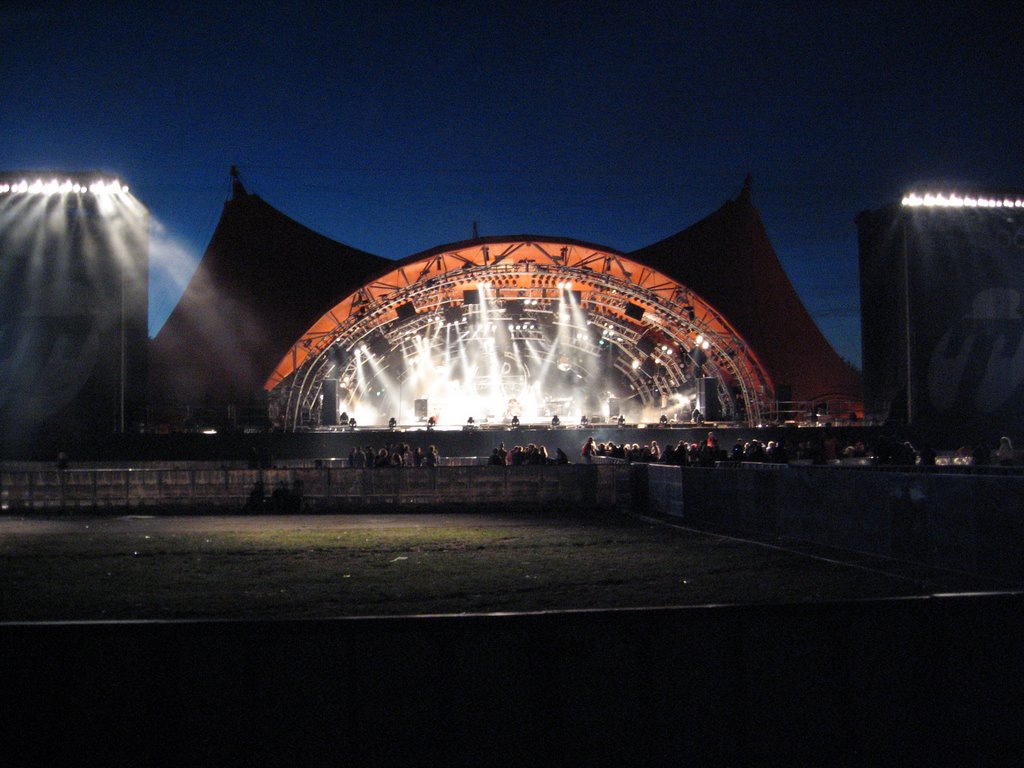 Roskilde festival. Night at orange scene by Lundgren