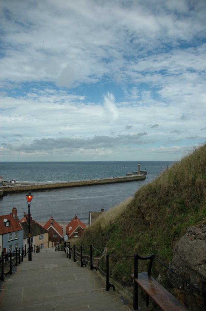 Stairs from Whitby to the Abbey by literatewench