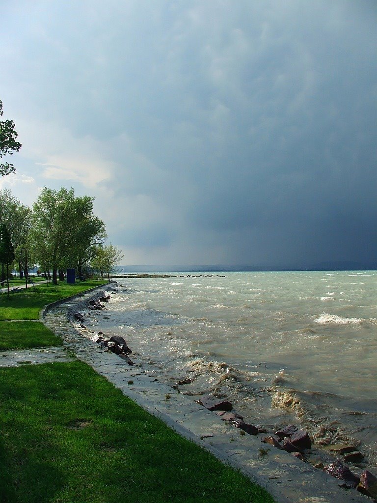 Storm at the lake Balaton by Warkas