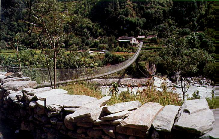 Gran ponte a Tipliyang, Nepal Centrale, Kali Gandaki Valley, ottobre 1998 by Marco Carnelli