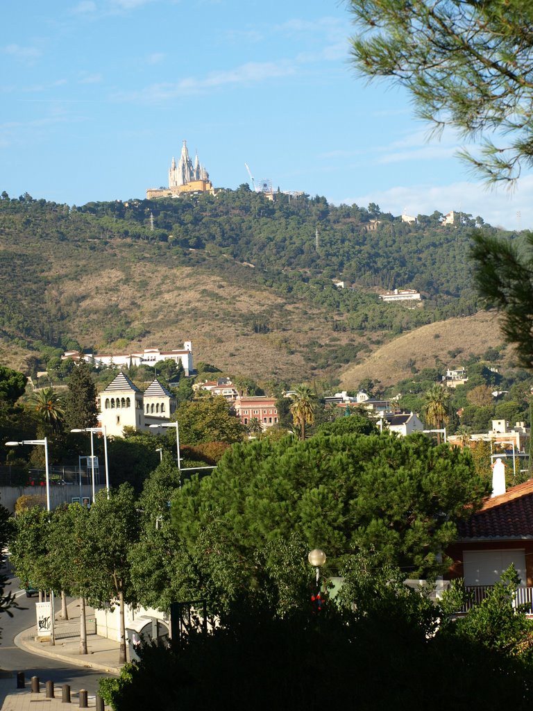 El Tibidabo desde el Parc de l'Oreneta by tamekahanova