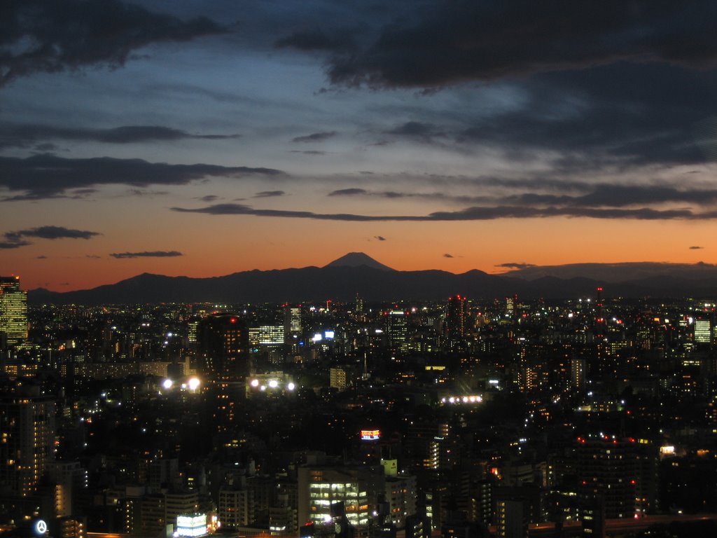 Fuji San, from Tokyo tower by steve matzkov