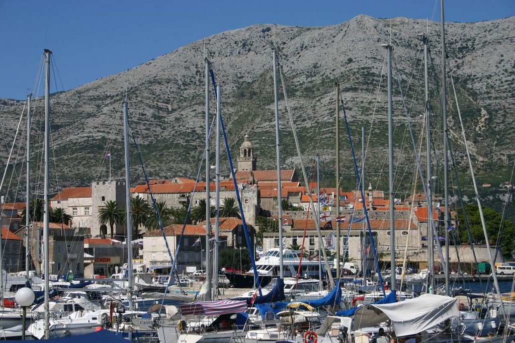 Harbor,korcula by Arnold Benda