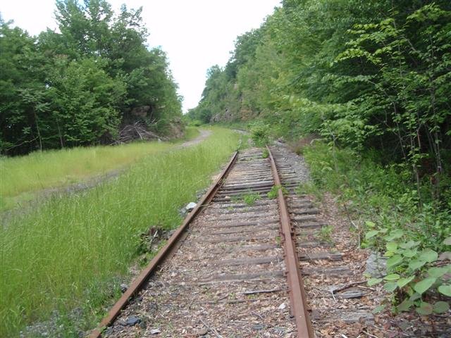 Erie Railroad tracks in rock cut by mikeexplorer