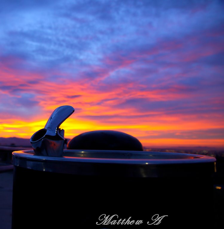 Fountain at sunset by plumber