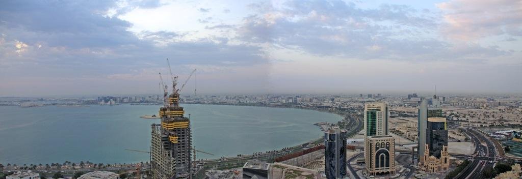 Panorama from top of Ezdan tower in west bay Doha by Christian VIGNA