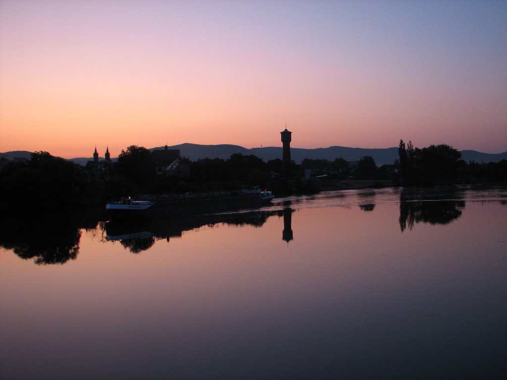 The "Kraichgau" on the Neckar by Ladenburg at sunrise by dsw_558