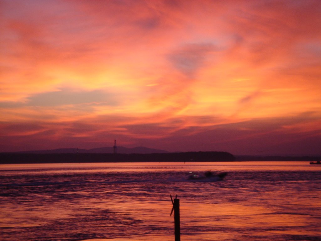 Sunset over the Purbecks from Sandbanks by Martin Watts