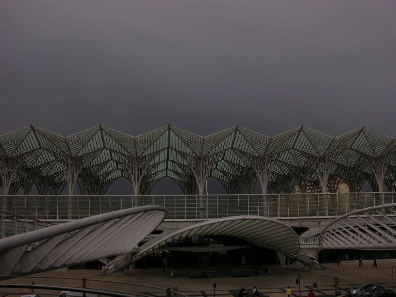 Lisboa Oriente station by snowstorm snowflake