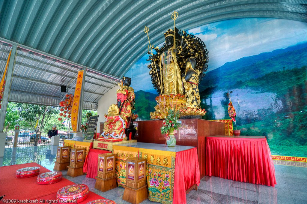 Thousand Armed Kwan Im at Wat Pailom by krashkraft