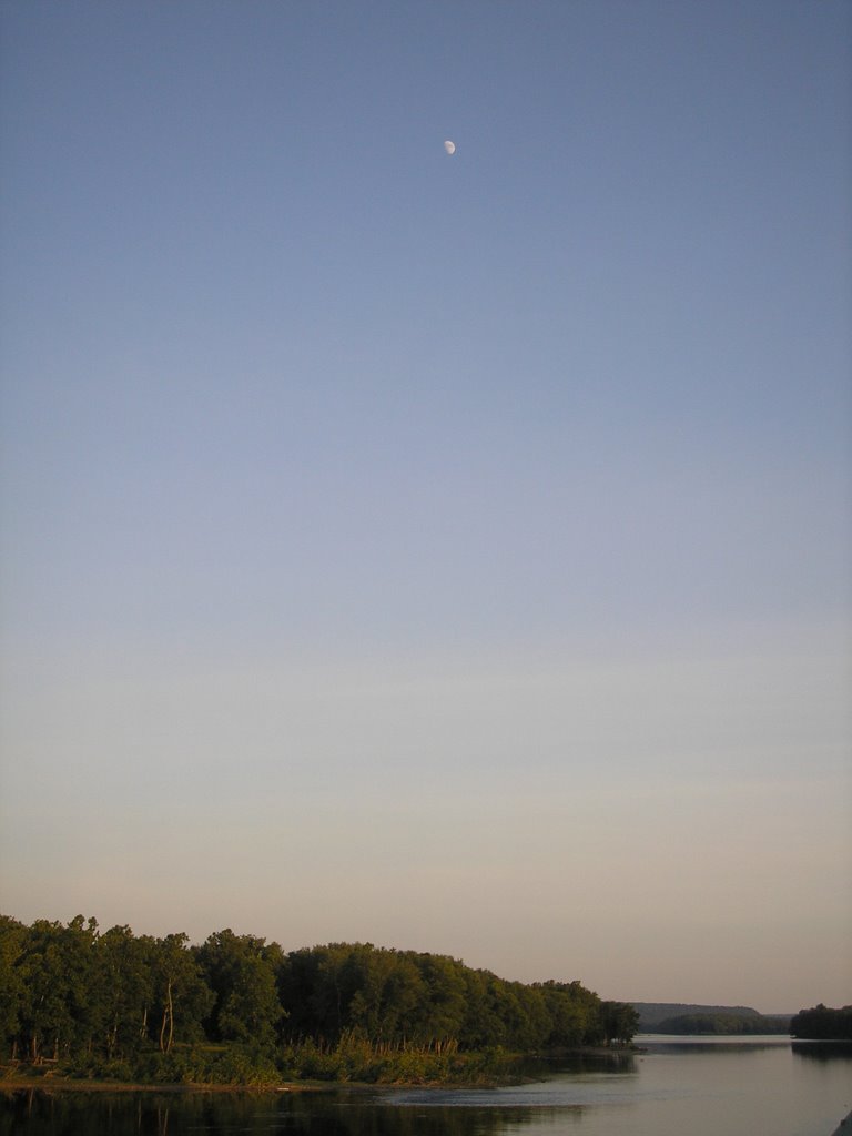 Moonrise Over The Delaware, Frenchtown, NJ by Paul Lucente