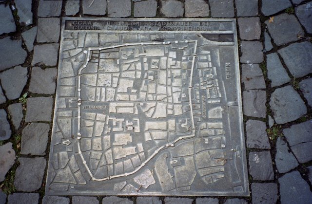 Map Of The Roman Wall, Koln, Germany by M. Nicolaes