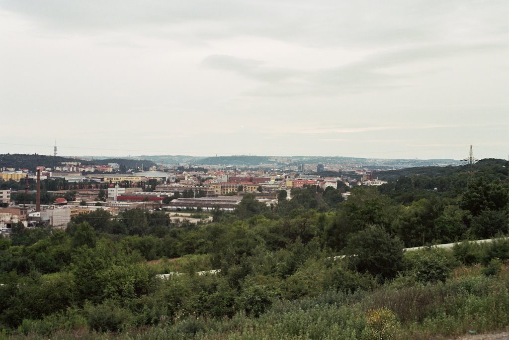 View to old Prosek and Holešovice by Majova