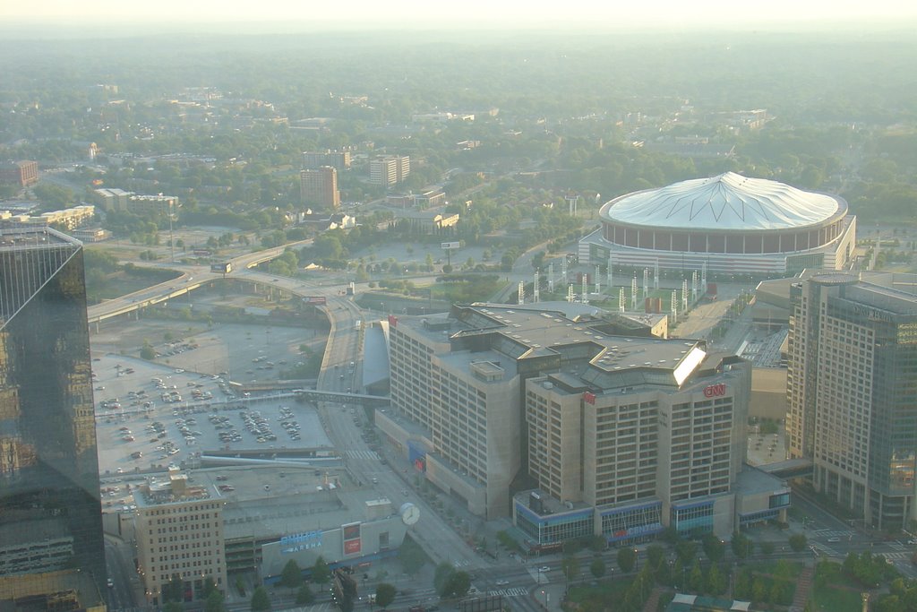 Philips Arena, CNN Center & Georgia Dome Bird's Eye View by Tim McWhorter