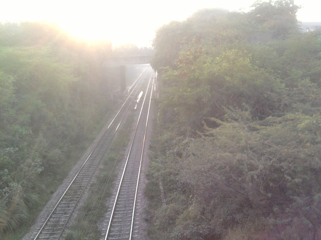 Railway track at Dhaula Kuan by suchitaxaxa