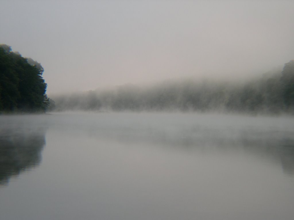 Misty morning on the Delaware River by andysmith400