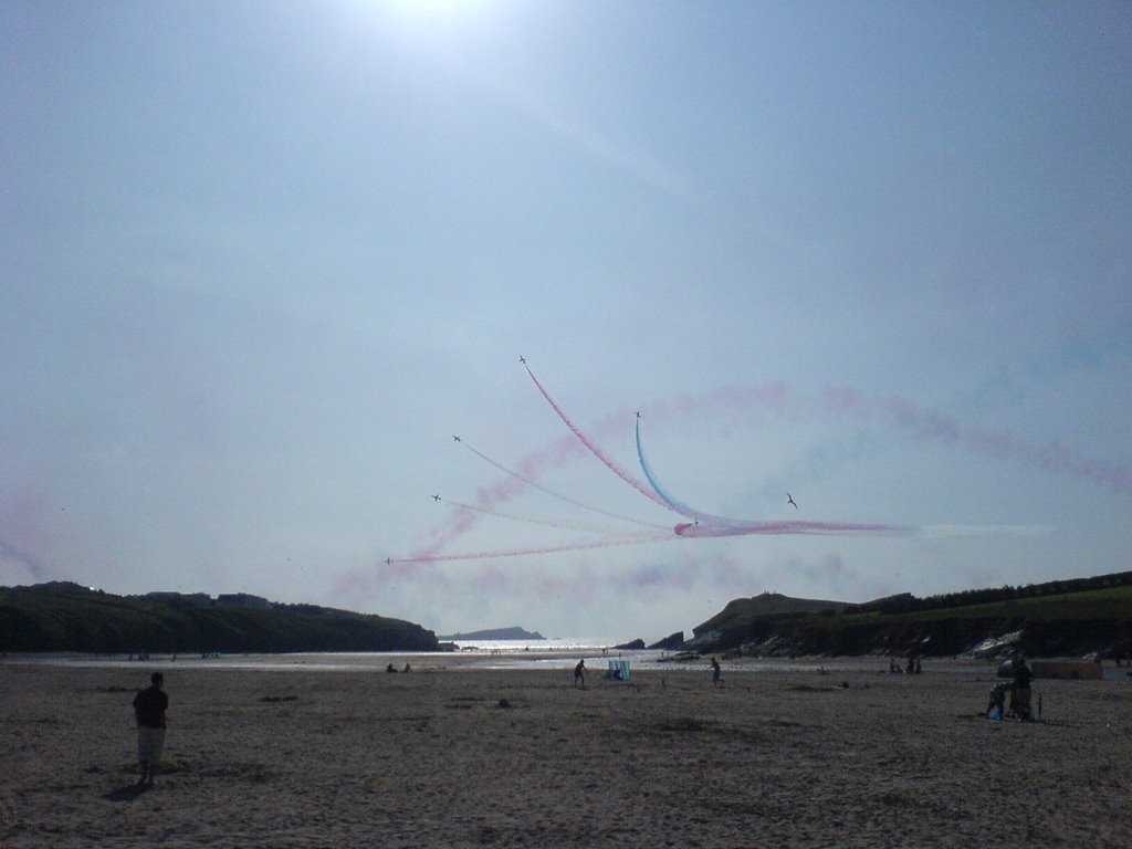 PORTH BEACH WITH RED ARROWS by jez