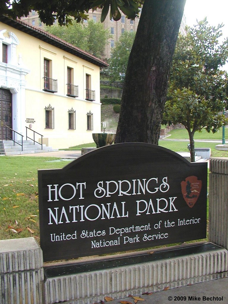 Hot Springs NP Admin Bldg & Spring by Mike Bechtol