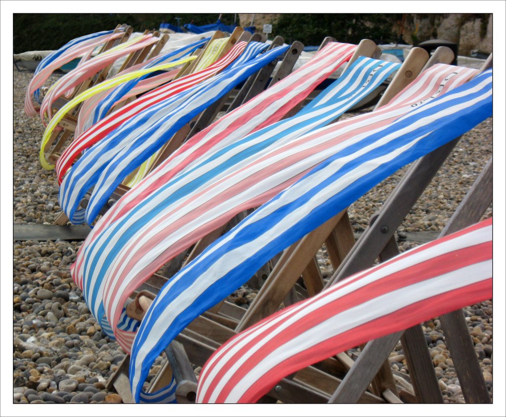 Deck Chairs - Beer, Devon by Desmond Riordan