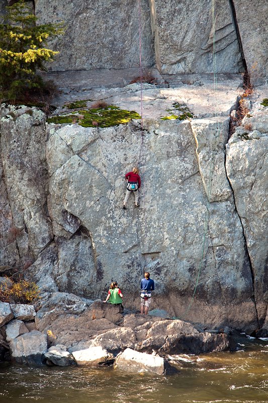 Rock Climbers in Mather Gorge by Bob Engelbart